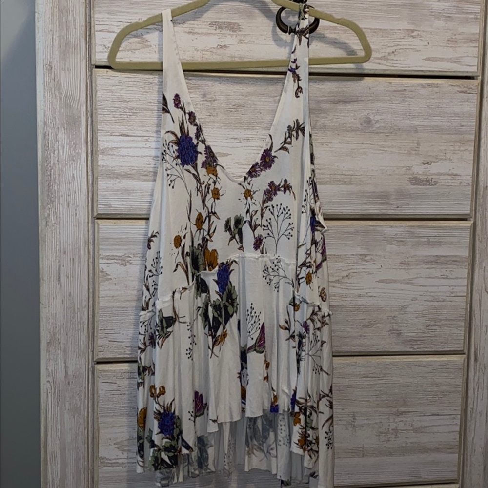 Urban outfitters White floral v-neck tank top